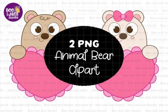 Animal Bear PNG Sublimation Clipart: Versatile Design Assets