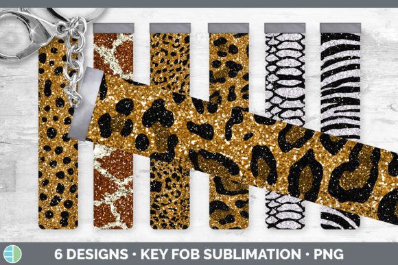 Animal Print Key Fob: Glitter Wristlet Sublimation Bundle