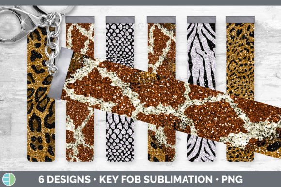 Animal Print Key Fob Wristlet Sublimation Designs