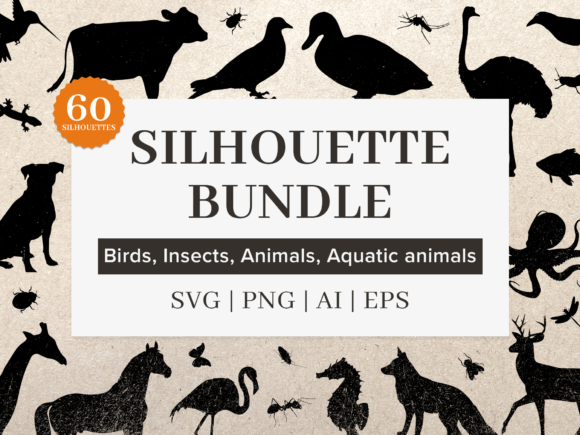Animal Silhouette Bundle: 60 Shapes for Dynamic Design