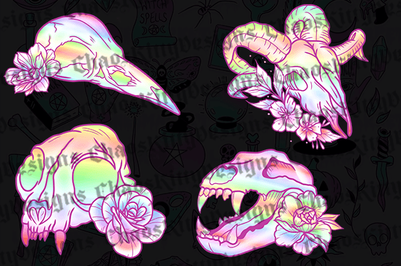 Animal Skulls Rainbow Edition: Bold Design Assets