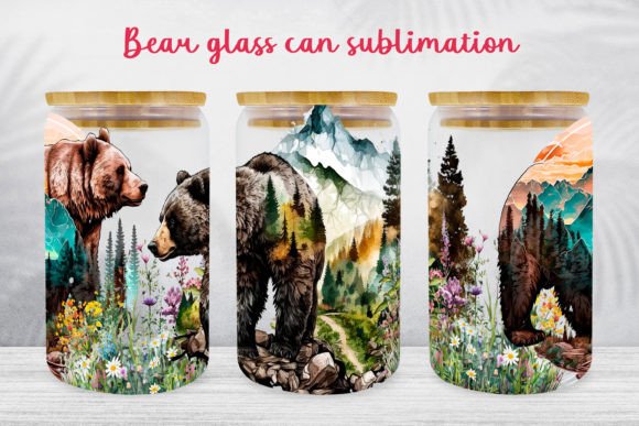 Bear Glass Can Wrap Wild Animal Libbey: A Bold Sublimation Design