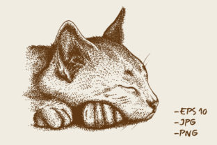 Capturing Feline Grace: The Pointillism Cat