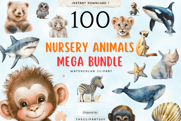 Charming Nursery Animal Clipart: A Designer's Go-To Asset