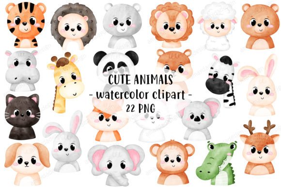 Charming Watercolor Animal Clipart for Creative Projects