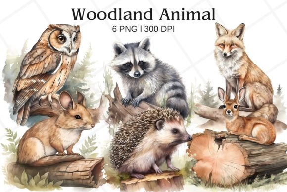 Enchanting Little Woodland Animal Watercolor Clipart