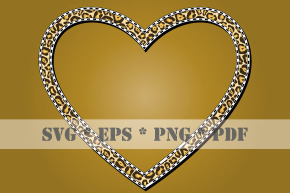 Heart Animal Skin Jaguar Frame Vector: Bold Style