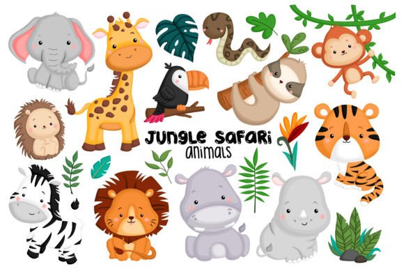 Jungle Animal Clipart: Your Go-To for Cute Animal Designs