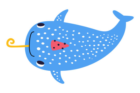 Party Shark Character: A Cute Red Hat Animal for Design