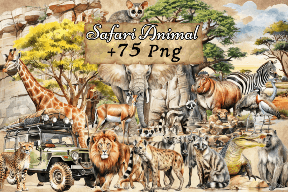 Safari Animal Clipart: 75+ PNGs for Wildly Creative Projects
