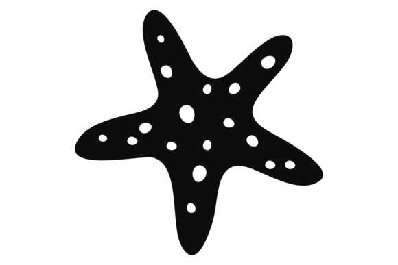 Starfish Black Icon: The Marine Animal Font for Coastal Design