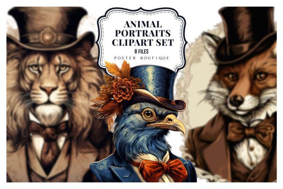 Victorian Animal Portraits Clipart Set: A Designer's Guide to Timeless Charm