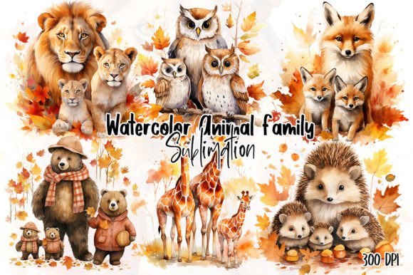 Warmth and Whimsy: Using Fall Watercolor Animal Family Clipart